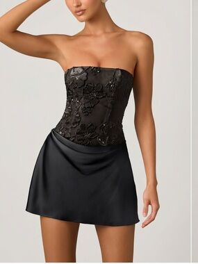 knee length dresses for ladies Oh Polly Overload Mesh Bodycon Corset Mini Dress